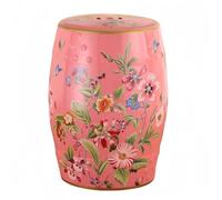 Chinoiserie Ceramic Garden Stool, Flower and Butterfly Drum Changing Stool