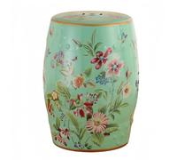 Chinoiserie Ceramic Garden Stool, Flower and Butterfly Drum Changing Stool