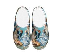 Chinoiserie - Pantofole da donna in flanella, motivo scimmia, antiscivolo, calde, invernali, per interni ed esterni, Multicolore, 3X-Large