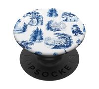 Chinoiserie - Toile estetico con grafica blu e bianca PopSockets PopGrip Adesivo