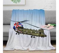 Chinook With The Union Jack Coperta Morbida in Pile 40x50inch(100x130cm), Calda Coperta Per Divano, Letto, Soffice E Accogliente, Elicottero militare Coperta Traslochi Rinforzata - Protezione Mobili R
