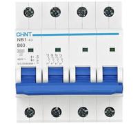 Chint 179727 NB1-63 4P B13 6kA DB - Interruttore di circuito a 4 poli, 13 A, 240 V, 415 V