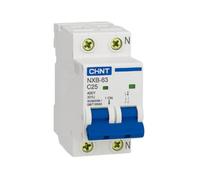 Interruttore Magnetotermico Chint NXB-63S 1P+N 25A 4,5kA C 2M 296751