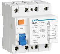 Chint 782000 - Interruttore a corrente residua, sensibile alla corrente continua, FI B/10 kA, 3 poli, 63 A, 0,03 A