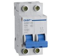 CHINT Interruttore Magnetotermici Serie DZ47-60 / eB Curva C, cod.187012 (Bipolare 2 moduli 1P+N, 230Vac-25A)