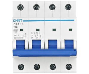 Chint NB1 - 63B4P63 interruttore automatico, 63 A, 4 poli, B curve, 6 KA