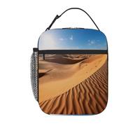 Chintiz Borsa termica per il pranzo per bambini, con paesaggio del deserto, riutilizzabile, con tasca frontale in rete laterale, impermeabile, a prova di perdite, per scuola, viaggi, picnic, spiaggia