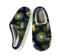 Chintiz Pantofole da donna in memory foam, morbide e calde | Suola in gomma antiscivolo, per camera da letto, comoda fodera in pile, per interni ed esterni, tucano tropicale