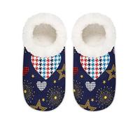 Chintiz Pantofole da donna, morbide, accoglienti, calde, per donne, uomini, pied de poule, cuore, stella, pelose, antiscivolo, chiuse, scarpe da casa per l'inverno, camera da letto, interni ed esterni