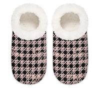 Chintiz Pantofole da donna, morbide, accoglienti, calde, per donne, uomini, pied de poule, in peluche, antiscivolo, con retro chiuso, scarpe da casa per l'inverno, camera da letto, interni ed esterni