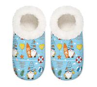 Chintiz Pantofole da donna morbide e calde, da donna, per l'estate, con gnomi da spiaggia, antiscivolo, con retro chiuso, scarpe da casa per l'inverno, camera da letto, interni ed esterni, Summer