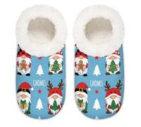 Chintiz Pantofole da donna morbide e calde, da donna, unisex, con albero di Natale, gnomo, peloso, antiscivolo, con retro chiuso, scarpe da casa per l'inverno, camera da letto, interni ed esterni