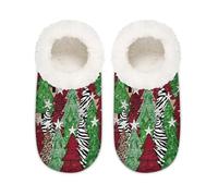 Chintiz Pantofole da donna morbide e calde, per donne, uomini, albero di Natale, pelose, antiscivolo, chiuse, con retro chiuso, scarpe da casa per l'inverno, camera da letto, interni ed esterni