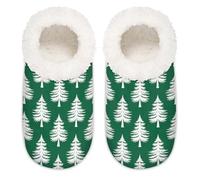 Chintiz Pantofole da donna morbide e calde, per donne, uomini, albero di Natale, pelose, antiscivolo, chiuse, con retro chiuso, scarpe da casa per l'inverno, camera da letto, interni ed esterni