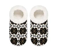 Chintiz Pantofole da donna morbide e calde, per donne, uomini, arte geometrica, pelosa, antiscivolo, con retro chiuso, scarpe da casa per l'inverno, camera da letto, interni ed esterni, Arte