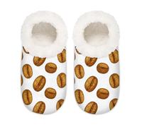 Chintiz Pantofole da donna morbide e calde, per donne, uomini, chicco di caffè, in peluche, antiscivolo, chiuse, con retro chiuso, scarpe da casa per l'inverno, camera da letto, interni ed esterni