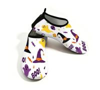 Chintiz Scarpe da acqua per donne e uomini, cappello da strega con fantasmi di Halloween, antiscivolo, ad asciugatura rapida, morbidi, calzini acquatici a piedi nudi, per estate, spiaggia, piscina