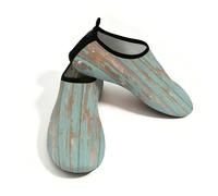 Chintiz Scarpe da acqua per donne e uomini, con assi di legno turchesi, antiscivolo, ad asciugatura rapida, morbidi, calzini acquatici a piedi nudi, per estate, spiaggia, piscina, surf, yoga