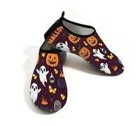 Chintiz Scarpe da acqua per donne e uomini, con zucca di Halloween, antiscivolo, ad asciugatura rapida, morbidi, calzini acquatici per estate, spiaggia, piscina, surf, yoga, Fantasma zucca di