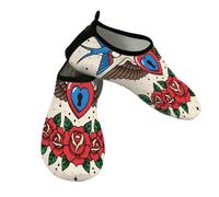 Chintiz Scarpe da acqua per donne e uomini, San Valentino, con uccellino rosa, antiscivolo, ad asciugatura rapida, morbide, per l'estate, spiaggia, piscina, surf, yoga, esercizio, Uccello Rosa San, 36