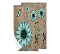 Chintiz Set di 2 asciugamani per le mani, motivo floreale con margherite retrò, altamente assorbenti, morbidi, per bagno, doccia, viso, per bambini, cucina, dormitorio, hotel, spa, fattoria, tè per