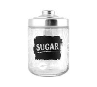 Chio 1260503 Barattolo con Tappo in Metallo, Decoro Lavagna Zucchero, Vetro, CC 800