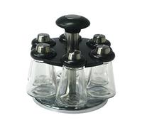 Chio Portaspezie con 6 Barratoli, Vetro, Colore Assortiti,