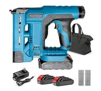 Chiodatrice graffatrice a batteria 2 in 1, con 2 x 2,0 Ah compatibile Makita 18V, chiodatrice 18GA con borsa e 1000 chiodi e graffe, profondità regolabile, per legno e fai da te