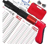 Chiodatrice per calcestruzzo, chiodatrice pneumatica compatta con 200 chiodi rotondi, cinque velocità regolabili, kit per unghie in calcestruzzo, strumenti di fissaggio per muri di mattoni rossi