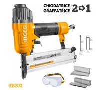 CHIODATRICE PNEUMATICA GRAFFATRICE 2 IN 1 CHIODI E GRAFFETTE INGCO ACN50401