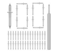 Chiodi a Doppia Testa per Battiscopa | 100 Pezzi Viti Invisibili per Zoccolino - Chiodi a Scomparsa per Battiscopa con Attrezzo di Montaggio - per Ristrutturazioni Domestiche, Camera da, Garage,