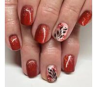 Chiodi artificiali marroni rossi eleganti cambiamenti rapidi spingere le unghie stile invernale comodo riutilizzabile punta delle dita facile applicazione unghie finte