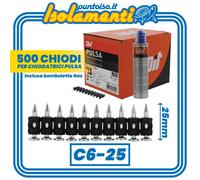 Chiodi C6-25 Chiodatrice Spit Pulsa Cartongesso Fissaggio Guide e Profili