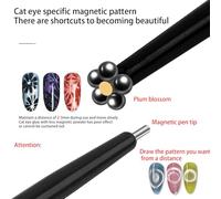 Chiodi di fiore penna magnetica bastone unghie strumento per gatti magnetici gel occhi polacco doppia testa bacchetta magica tipo manicure strumento