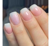 Chiodi di stampa quadrata Glitter Unghie Finte Incollare Su Unghie 12 Dimensioni 24 Pcs Chiodi Francesi Suggerimenti Per Le Unghie Fai da Te Unghie Decorazioni Arti