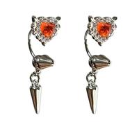 Chiodi leggeri dell'osso dell'orecchio dell'ala del cuore con strass di cristallo cartilagine orecchini a perno gioielli per le donne uso quotidiano orecchini alla moda