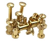 Chiodi metallici con testa Phillips, 20 viti di rilegatura in ottone con cappuccio ad arco piatto 8mm/10mm 3-20mm for album fotografico artigianale in pelle(Flat,8x8mm)