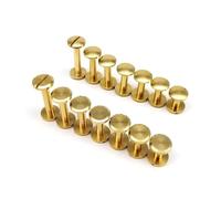 Chiodi metallici con testa Phillips, Rivetti for rilegatura di libri contabili in ottone massiccio ramato 5 pezzi 3-25 mm(Cambered Head,14mm)