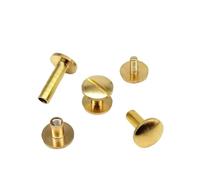 Chiodi metallici con testa Phillips, Rivetti in ottone massiccio da 10 pezzi 3-25 mm for artigianato in pelle(Cambered Head 10pcs,3mm)