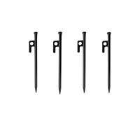 chiodi metallici da terra, 4 pezzi di chiodi da campeggio for esterni, ispessiti e allungati, fissi antivento, tenda spiaggia grande, in acciaio(Black,40cm)