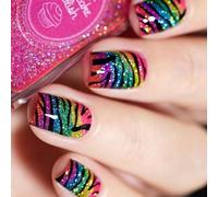 Chiodi stampa quadrata Leopardo Glitter Unghie finte Colla