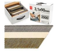 Chiodi testa a D 3,1 x 90 mm 2000 pz. Asta ad anello 34° carta non zincata