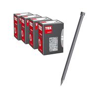 Chiodi TOX in 4 misure con testa appiattita, set per fissaggi quasi invisibili nel legno - 2,0x40 / 2,2x50 / 2,5x60 / 3,1x70 mm - acciaio lucido, 400 g ciascuno in scatola, 063909009