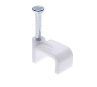 Chiodini Clip Fermacavi da Parete 100 Pezzi 9mm per Fissaggio Cavi, Elettrici, Fermacavo da Muro Fermacavi Piatto Compatibile con Cat 5 5e, 6 6a, 7 | 6P4C / 8P8C | RJ11 RJ45 Ethernet Internet Cavo