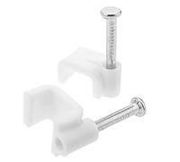 Chiodini con fermacavo piatto 5mm bianco 100pz
