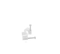 Chiodini con fermacavo tondo 7mm bianco 100pz