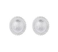 Chiodo Argento 925 Orecchino, Orecchino Donna Ovale Geometrico Oro/Argento per Matrimonio, Senza Gemme