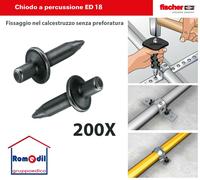 Chiodo Chiodi percussione ED Fischer senza perforare x gaffette bandelle 200 pc