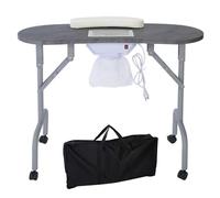 Chiodo della stazione del tavolo per manicure con collettore di polveri elettrico, scrivania per tecnico di bellezza per unghie laminato in mdf pieghevole, per il lavoro del salone spa per t