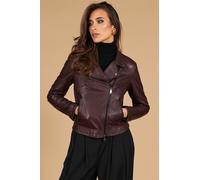 Chiodo in Pelle Vinaccia Donna Biker Vera Pelle Made in Italy Kbc